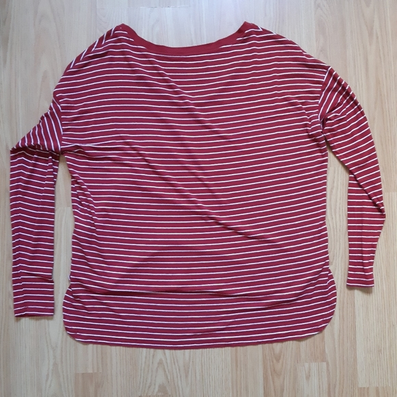 Red and White Stripped Long Sleeve Shirt - Picture 5 of 6